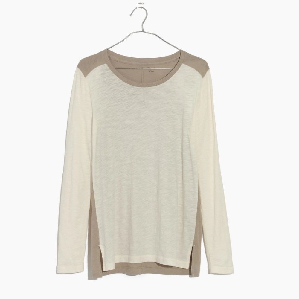 NWOT Whisper Cotton Long-Sleeve Colorblock Tee
